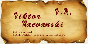 Viktor Mačvanski vizit kartica
